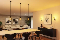 Plafonnier LED Jaron IP44 E27 230V max. 60W gradable Noir mat