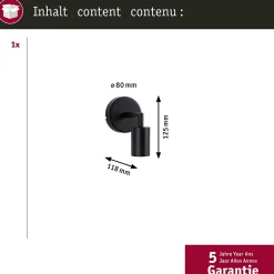 Plafonnier LED Jaron IP44 E27 230V max. 60W gradable Noir mat