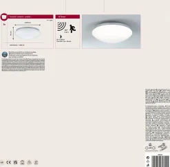 Plafonnier LED Leonis Détecteur de mouvement crépusculaire (HF) IP44 4000K 780lm 230V 10,5W Blanc