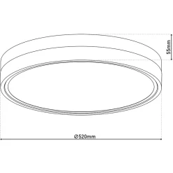 Plafonnier LED LOLA D 50cm H 9cm metal plastique brun blanc 1900lm dimmable CCT 3000 a 6500K LEDs integrees veilleuse