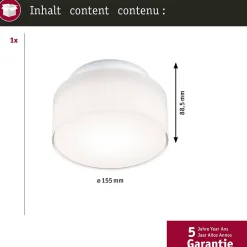 Plafonnier LED Maro IP44 3000K 430lm 230V 6,8W Blanc