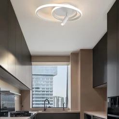 Plafonnier LED NETTLIFE à intensité variable : 40 cm, design moderne, 37 W, avec spot, pour chambre à coucher, salon, blanc