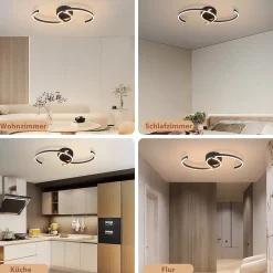 Plafonnier LED NETTLIFE salon 24W plafonnier moderne 3000K pour couloir cuisine