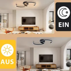 Plafonnier LED NETTLIFE salon 24W plafonnier moderne 3000K pour couloir cuisine