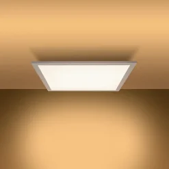 Plafonnier LED NICO metal plastique blanc LED fixes nombreuses fonctions pour bureau cabinet ou atelier 59,5 x 59,5 cm