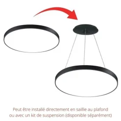 Plafonnier LED Noir 18W 25cm - Blanc Chaud 2300K - 3500K - SILAMP