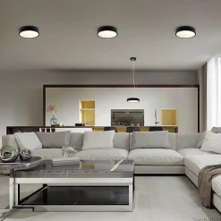 Plafonnier LED Noir 18W 25cm - Blanc Chaud 2300K - 3500K - SILAMP