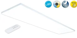 Plafonnier LED Panel 'CARENTE' longueur 119,5 cm, sans cadre, nombreuses fonctions, en métal et plastique, blanc, LED intégrées