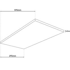 Plafonnier LED Panel 'CARENTE' longueur 59,5 cm, sans cadre, nombreuses fonctions, en métal et plastique, blanc, LED intégrées