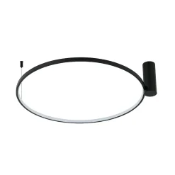 Plafonnier LED rond design moderne CCT réglable 3000-6000K noir éclairage plafond Ring