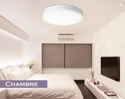 Plafonnier led Rond en saillie 18W 225mm Blanc Froid 6000K