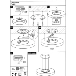 Plafonnier LED Rond 32W Extra-Plat CCT 40cm, Lampe Superslim Sceneswitch 3 ambiances - BLANC