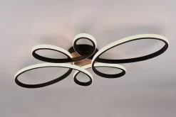 Plafonnier LED SMD 32W 3000K noir mat, variateur SWITCH intégré - Trio - Fly