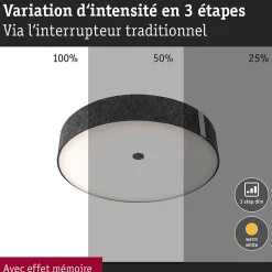 Plafonnier LED 3-Step-Dim Malika 2700K 2300lm 230V 29W gradable Anthracite