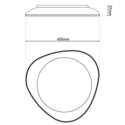 Plafonnier LED TOKIO 45,5 cm metal plastique blanc dimmable memoire hauteur 5,7 cm