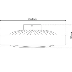 Plafonnier LED VIENTO metal plastique avec ventilateur LED integrees pour pieces habitation ou bureau
