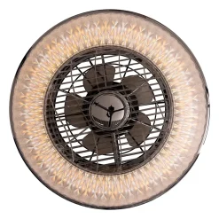 Plafonnier LED VIENTO metal plastique avec ventilateur LED integrees pour pieces habitation ou bureau