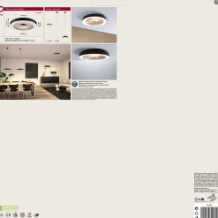 Plafonnier LED Volea IP44 3000K 1300lm / 0lm 230V 4W / 18,5W gradable Noir Doré