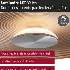 Plafonnier LED Volea 3000K 950lm / 0lm 230V 3,5W / 13W gradable Noir Doré Argent