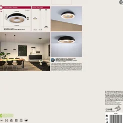 Plafonnier LED Volea 3000K 950lm / 0lm 230V 3,5W / 13W gradable Noir Doré Argent