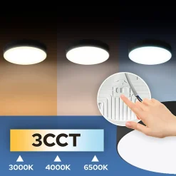 Plafonnier LED 12W 1050 lm 3CCT 12 cm IP20 rond noir CATALINA HOROZ