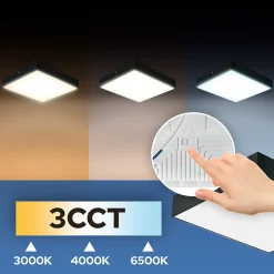 Plafonnier LED 36W 3600 lm 3CCT 29,5x29,5 cm IP20 carré noir CATALINA/S HOROZ