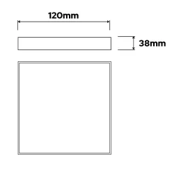 Plafonnier LED 12W 1050 lm 3CCT 12x12 cm IP20 carré noir CATALINA/S HOROZ