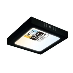 Plafonnier LED 12W 1050 lm 3CCT 14x14 cm IP20 carré noir SELENA HOROZ