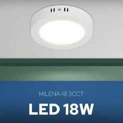 Plafonnier LED 18W 1660 lm 3CCT 17,3 cm IP20 rond blanc MILENA HOROZ