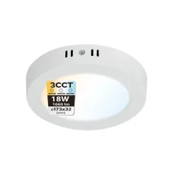 Plafonnier LED 18W 1660 lm 3CCT 17,3 cm IP20 rond blanc MILENA HOROZ
