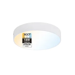 Plafonnier LED 18W 1660 lm 3CCT 17,5 cm IP20 rond blanc CATALINA HOROZ