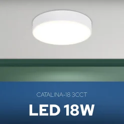 Plafonnier LED 18W 1660 lm 3CCT 17,5 cm IP20 rond blanc CATALINA HOROZ