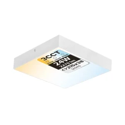Plafonnier LED 24W 2270 lm 3CCT 21,5x21,5 cm IP20 carré blanc CATALINA/S HOROZ