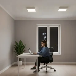 Plafonnier LED 24W 2270 lm 3CCT 21,5x21,5 cm IP20 carré blanc CATALINA/S HOROZ