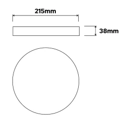 Plafonnier LED 24W 2270 lm 3CCT 21,5 cm IP20 rond noir CATALINA HOROZ