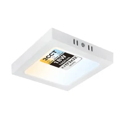 Plafonnier LED 18W 1660 lm 3CCT 17,3x17,3 cm IP20 carré blanc SELENA HOROZ