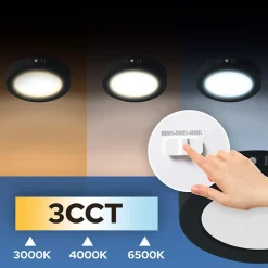 Plafonnier LED 36W 3600 lm 3CCT 29 cm IP20 rond noir MILENA HOROZ