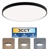 Plafonnier LED 24W 1680 lm 3CCT 3000K / 4200K / 6400K IP20 rond noir-1 pc