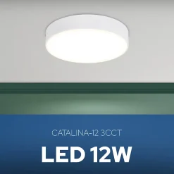 Plafonnier LED 12W 1050 lm 3CCT 12 cm IP20 rond blanc CATALINA HOROZ