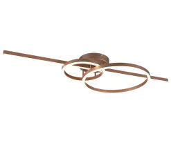 Plafonnier LED 54W - 6300lm, 2700/6000K - Variateur - Télécommande - Café - Trio - Montilla