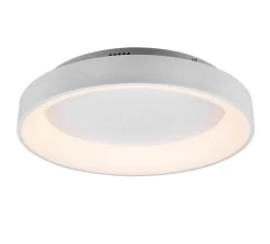 Plafonnier LED 48W, 5600 lm, 2700-6000K, diam 60 cm, Blanc Mat avec Télécommande - Trio - Girona