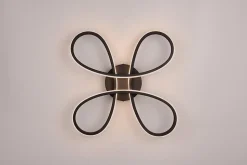 Plafonnier LED, 22W, 2600lm, 3000K - Variateur 3 niveaux - Noir mat - Trio - Fly