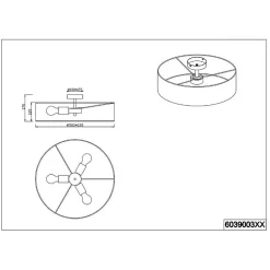 Plafonnier LED 3xE27, max. 60W, Gris, Nickel Mat, Tissu - Trio - Hotel