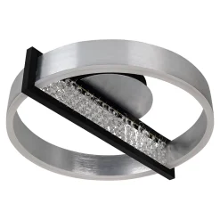 Plafonnier LED YVARIS 53.2x50x13.7cm metal plastique aluminium moderne dimmable veilleuse telecommande LEDs integrees