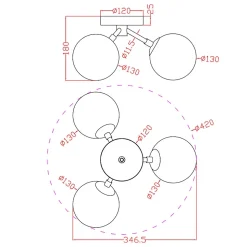 Plafonnier Light Prestige Dorado doré 3 x G9 1 pc.