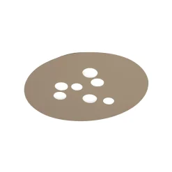 Plafonnier Luna en métal gris tourterelle 72,5x60cm, 7 lumières GX53 max 7x8W, design rond moderne, ampoules non fournies