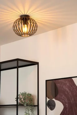 Plafonnier MANUELA en métal avec 1xE27 - Noir - Lucide