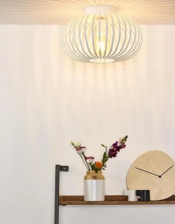 Plafonnier MANUELA en métal avec 1xE27 - Blanc - Lucide