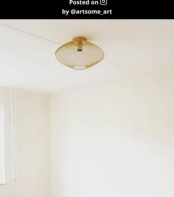 Plafonnier MESH en métal avec 1xE27 - Or Mat / Laiton - Lucide