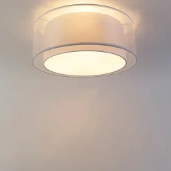 Plafonnier moderne blanc 50 cm 3 lumières - Drum Duo
